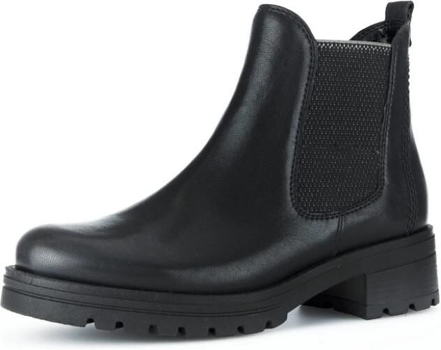 Gabor Moderne Chelsea Leren Enkellaarzen Black Dames - Foto 2
