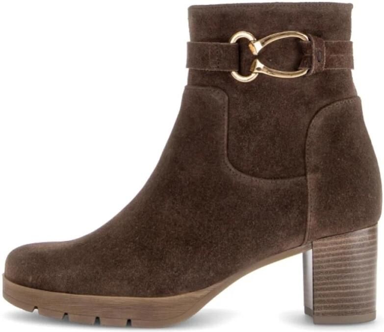 Gabor 8030.02.004 Enkellaarzen Bruin Suede Dames Bruin