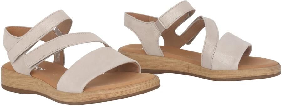 Gabor Glanzende Leren Dames Sandaal Beige Dames