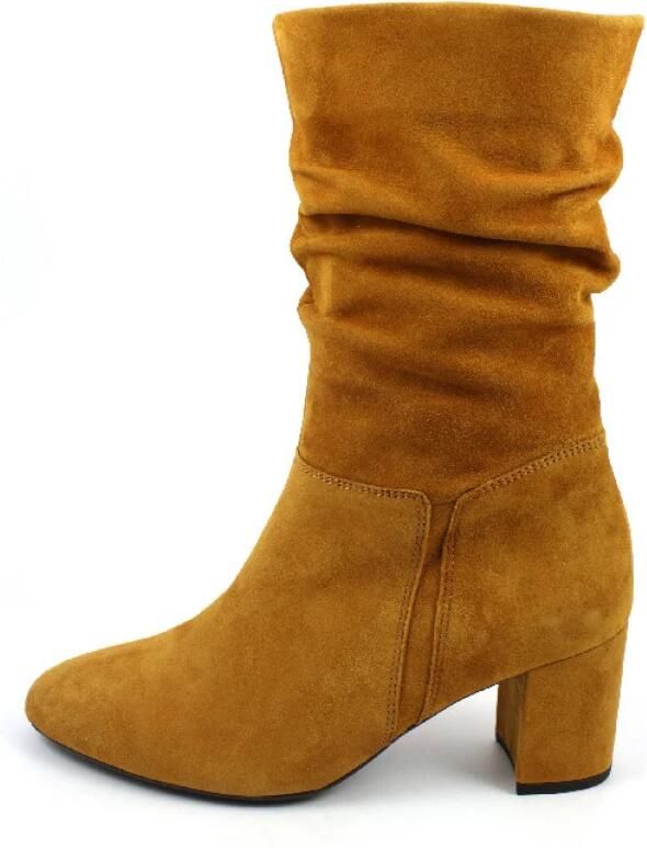 Gabor Gele Fluwelen Laarzen 60mm Hak Yellow Dames - Foto 4