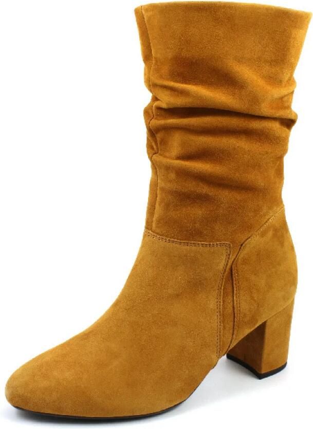 Gabor Gele Fluwelen Laarzen 60mm Hak Yellow Dames - Foto 3