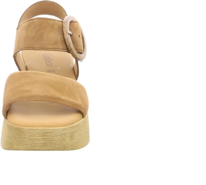 Gabor Sandaaltjes zomerschoen riemchensandaal met plateau in houtlook - Foto 3