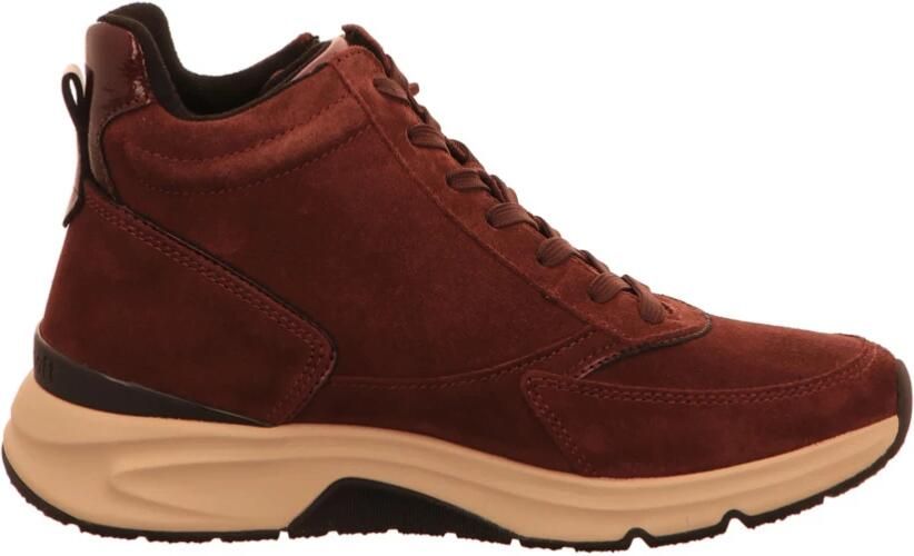 Gabor Rollingsoft Dames sportieve halfhoge veterboot met rits Bordeaux Suede Artikel