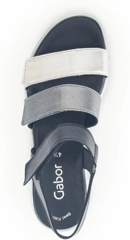 Gabor Zilveren Leren Mix Sandalen Multicolor Dames - Foto 2