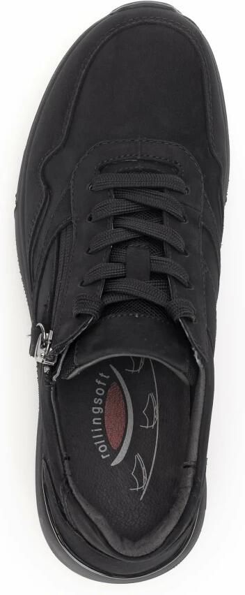 Gabor Rollingsoft Sneakers met sleehak vrijetijdsschoen lage schoen veterschoen logo op de hiel