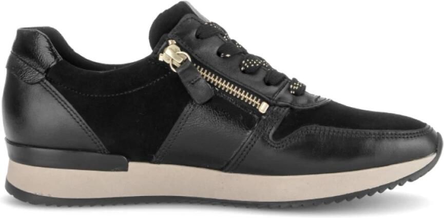 Gabor 6019.01.001 Sneakers Zwart Leer en Suede Dames Zwart - Foto 7