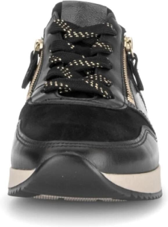 Gabor 6019.01.001 Sneakers Zwart Leer en Suede Dames Zwart - Foto 4