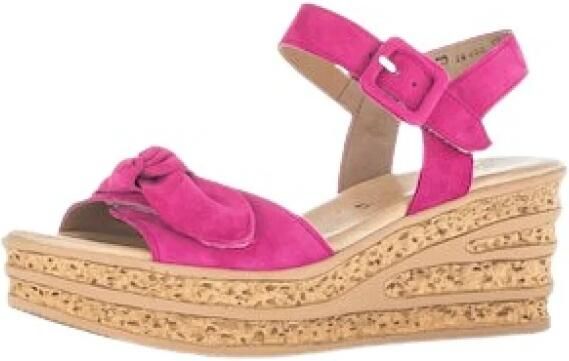 Gabor Sleehaksandaaltjes zomerschoen sandaal keilhak met mooie decoratieve strik - Foto 4