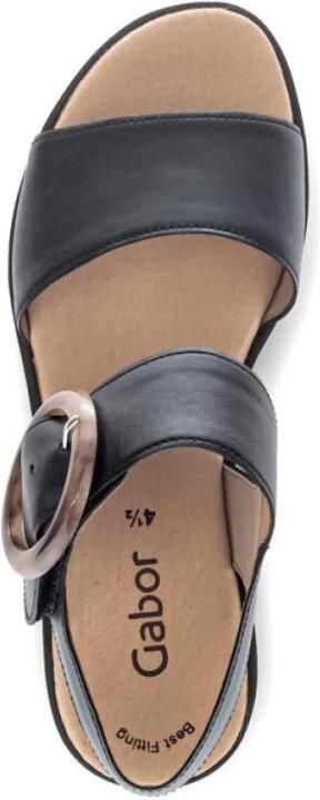 Gabor Dames sandalen met plateau 84.550.27 Zwart leer - Foto 3