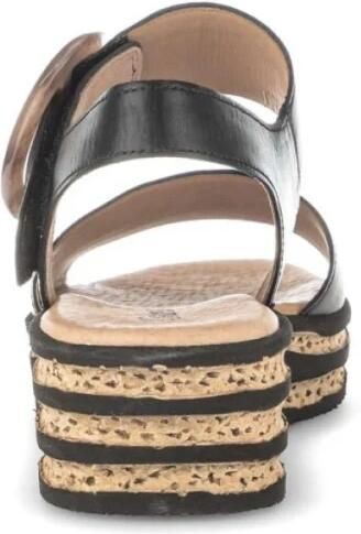 Gabor Dames sandalen met plateau 84.550.27 Zwart leer - Foto 7