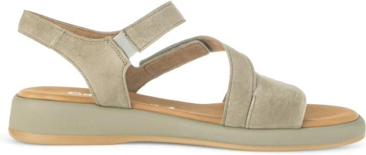 Gabor Beige Suède Sandalen met Velcro Sluiting Beige Dames - Foto 4