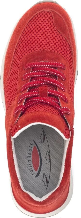 Gabor rollingsoft sensitive 66.897.48 dames rollende wandelsneaker rood