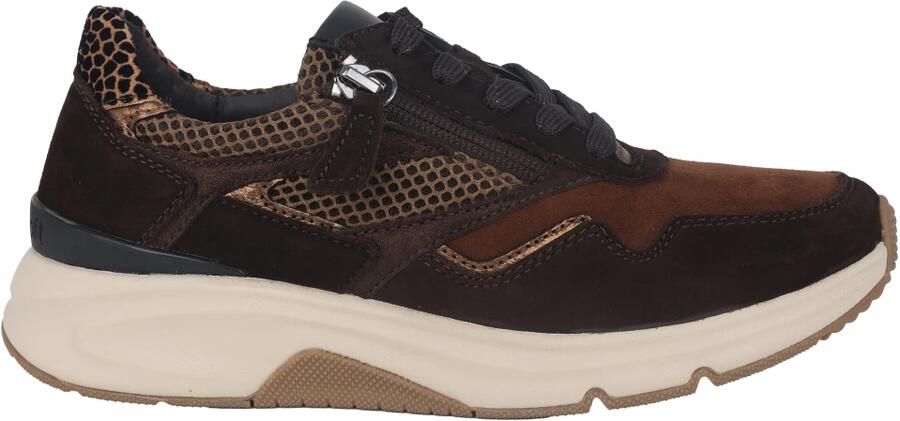 Gabor rollingsoft sensitive 56.896.41 dames rollende wandelsneaker bruin