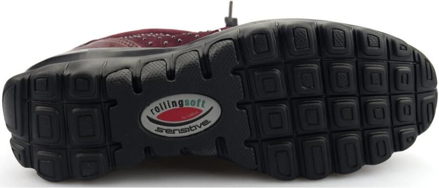 Gabor Rollingsoft Sensitive Merlot Rode Leren Suède Sneakers - Foto 3