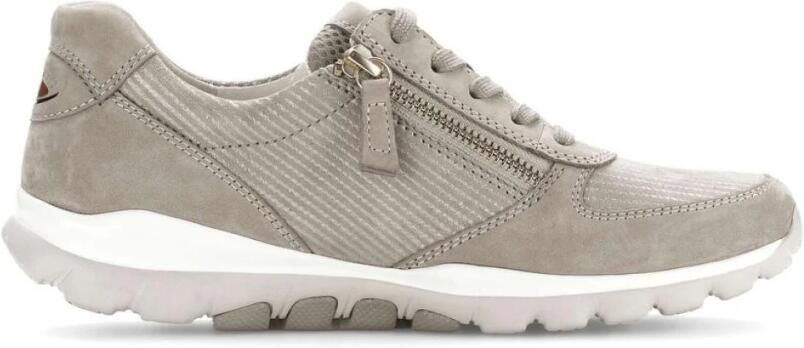 Gabor Rollingsoft Sneakers met sleehak vrijetijdsschoen lage schoen veterschoen in zomerse materiaalmix