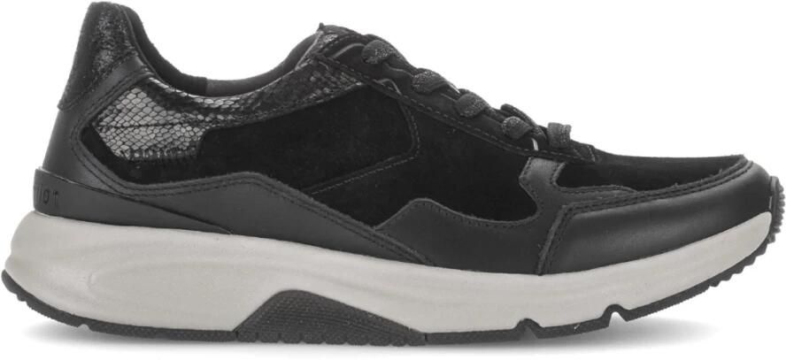 Gabor 0103.02.001 Rolling Soft Sneakers Zwart Leer Combi Dames Zwart - Foto 2