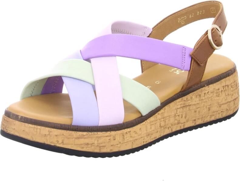 Gabor Sandaal met meerkleurige pastelkleurige bandjes