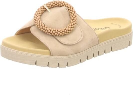 Gabor Slippers plateau zomerschoen slippers met sierparels aan de decoratieve gesp - Foto 4