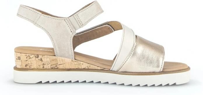 Gabor Sandaaltjes Genua zomerschoen sandaal wig hak met kurk-beslag in schoenbreedte g - Foto 2