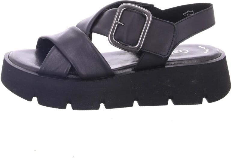 Gabor Sandaaltjes plateau zomerschoen bandjessandaal met grote siergesp - Foto 2