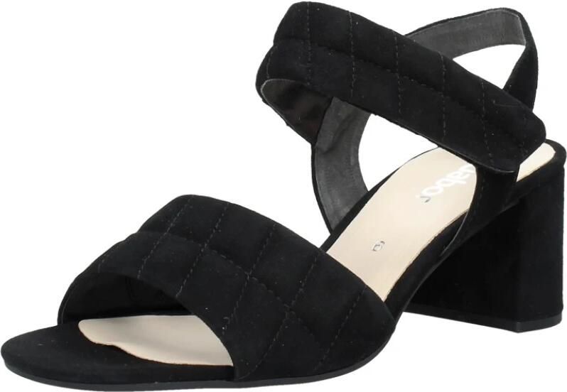 Gabor Zwarte Suède Sandalette met 6cm Hak Black Dames - Foto 4