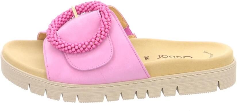 Gabor Slippers plateau zomerschoen slippers met sierparels aan de decoratieve gesp - Foto 2