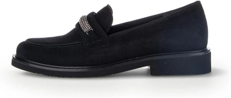Gabor Zwarte Fluwelen Loafers Winterstijl Black Dames - Foto 4