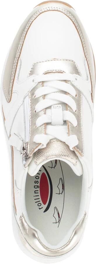 Gabor Rollingsoft Sneaker Veter en Rits Wit Goud Leer - Foto 17