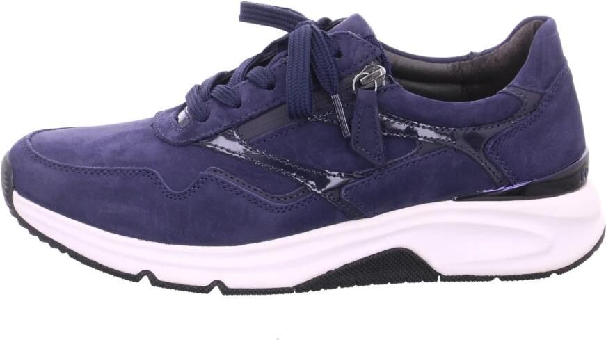 Gabor 96.896.46 Dames Sneakers Donkerblauw Witte zool Lakleren details - Foto 2