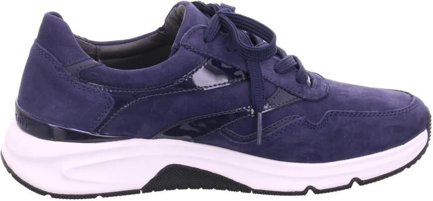 Gabor 96.896.46 Dames Sneakers Donkerblauw Witte zool Lakleren details - Foto 3