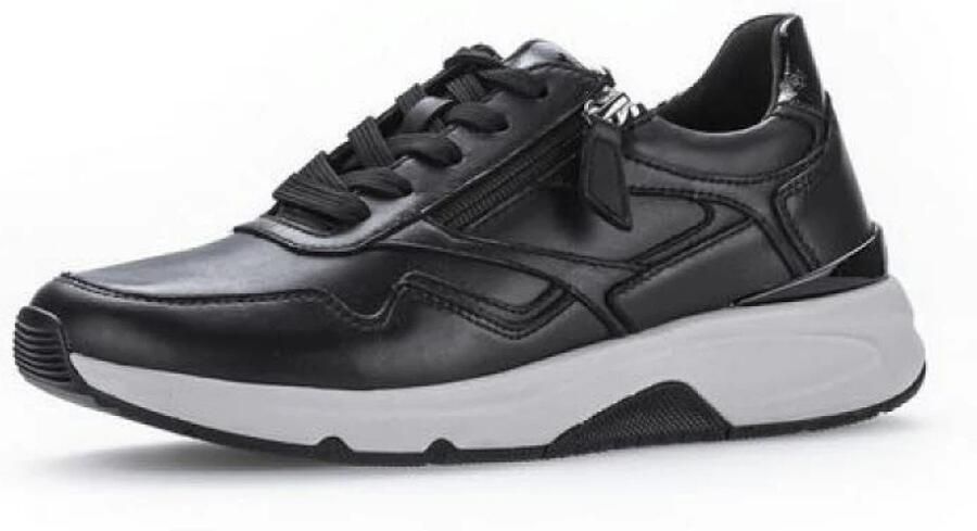 Gabor Rollingsoft Sneakers met sleehak vrijetijdsschoen lage schoen veterschoen logo op de hiel - Foto 2