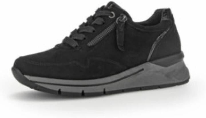 Gabor Zwarte Suède Sneakers voor Dames Black Heren