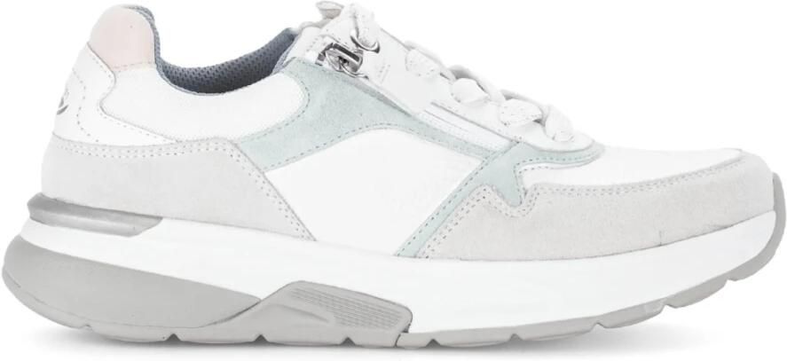 Gabor Rollingsoft Sneakers laag lichtgrijs pastelgroen wit