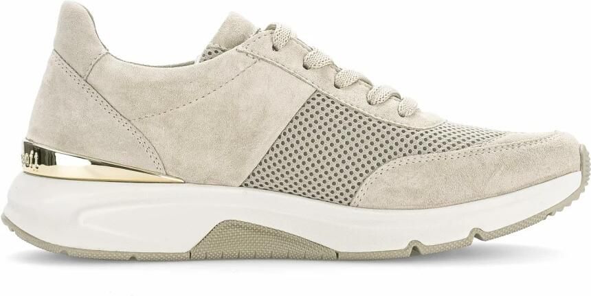 Gabor Rollingsoft Sneakers met sleehak vrijetijdsschoen lage schoen veterschoen logo op de hiel