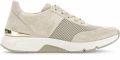 Gabor Rollingsoft Sneakers met sleehak vrijetijdsschoen lage schoen veterschoen logo op de hiel - Beige