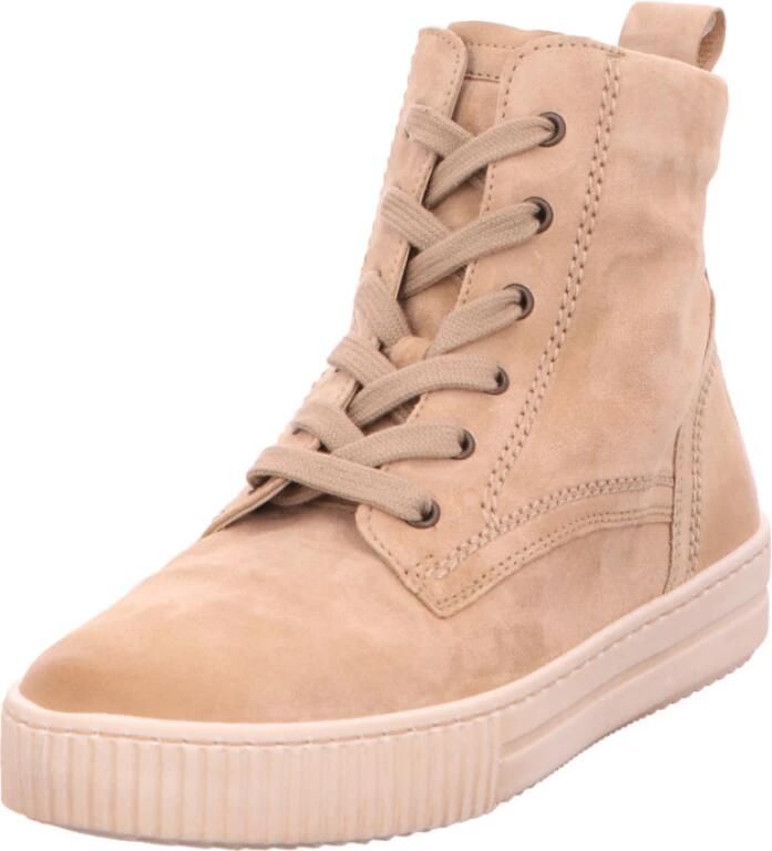 Gabor Beige Velvet High Top Sneakers Beige Dames - Foto 2