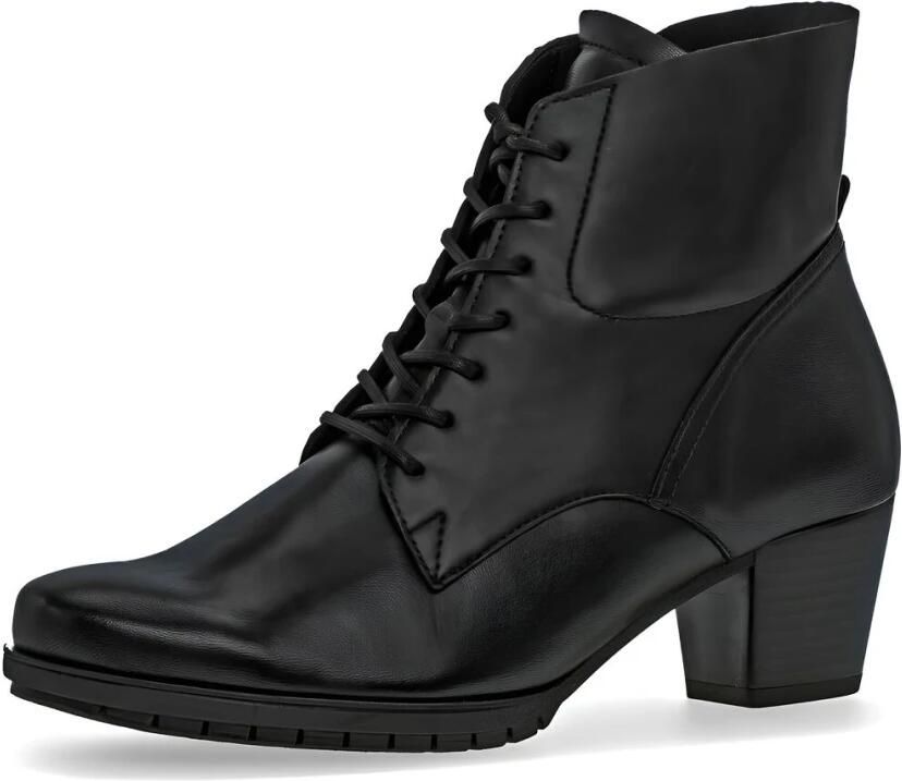 Gabor Zwarte gladleren veterschoenlaars Black Dames