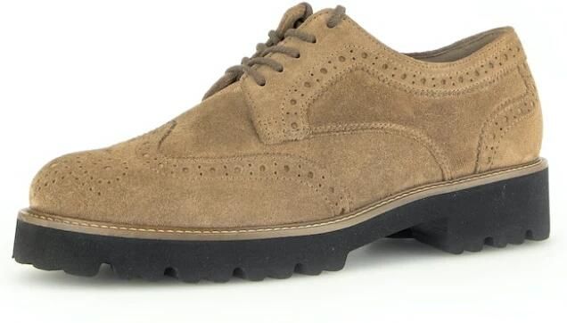 Gabor Cognac Velvet Derby Schoenen Brown Dames