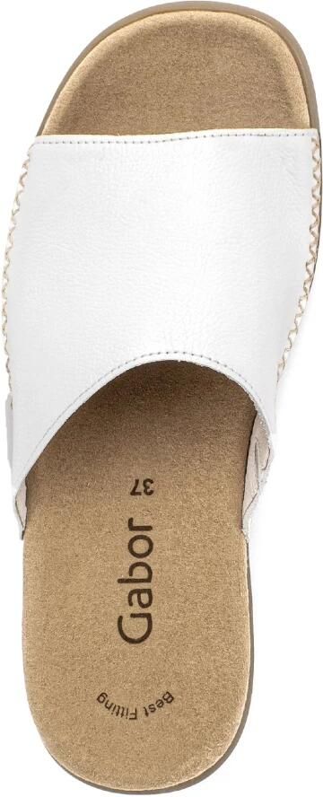 Gabor Witte leren slide sandaal voor vrouwen