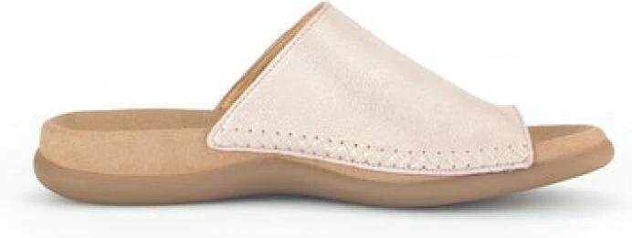 Gabor -Dames roze-goud metallic slippers & muiltjes