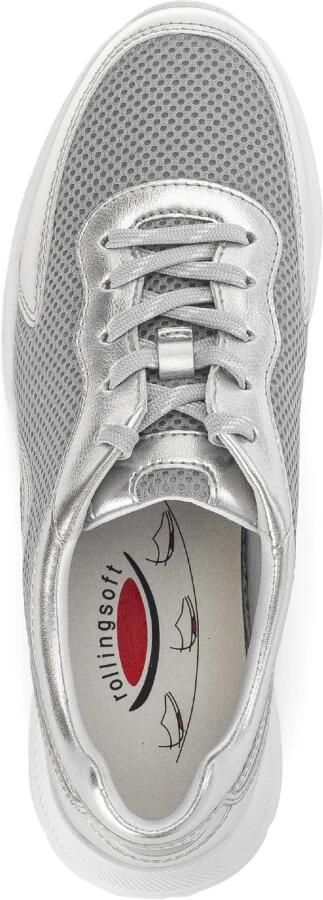 Gabor rollingsoft sensitive 66.923.19 dames rollende wandelsneaker zilver - Foto 2