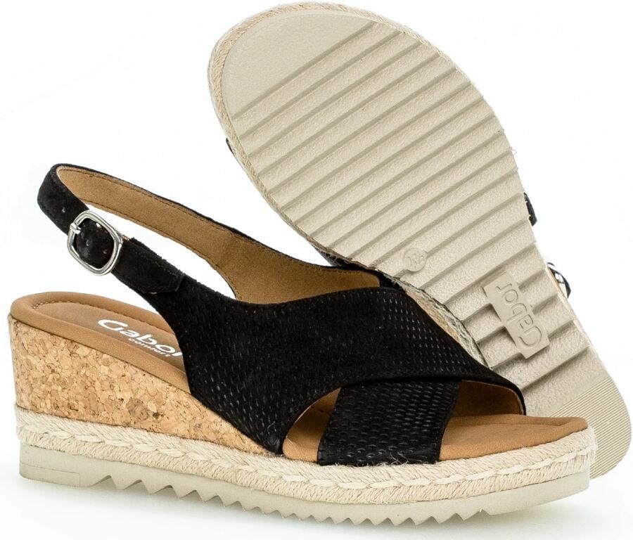 Gabor Zwarte suède sleehak sandalen - Foto 4