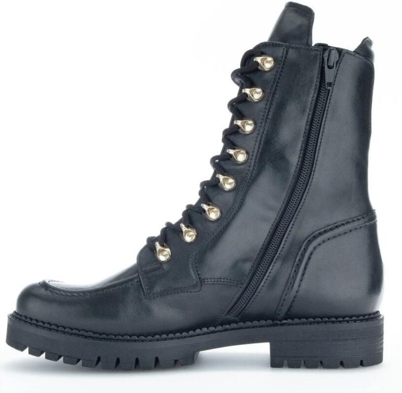 Gabor Veterboots Dames Laarzen Damesschoenen Leer 92.723.57 Zwart Maat - Foto 2