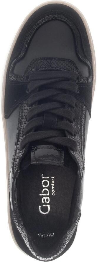 Gabor Zwarte vetersneaker met suède - Foto 4