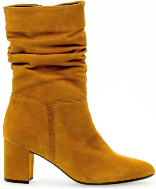 Gabor Gele Fluwelen Laarzen 60mm Hak Yellow Dames - Foto 2