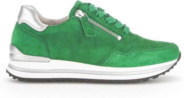 Gabor Geperforeerde leren sneakers Green Dames - Foto 2
