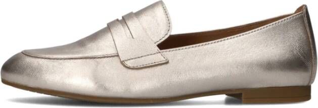Gabor Gouden Leren Loafers met Glamour Touch