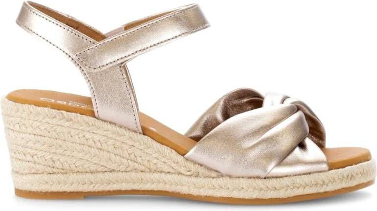 Gabor Gouden Leren Metallic Sandalen