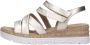 Gabor Gouden Leren Sandalen Stijlvol Platform Beige Dames - Thumbnail 8