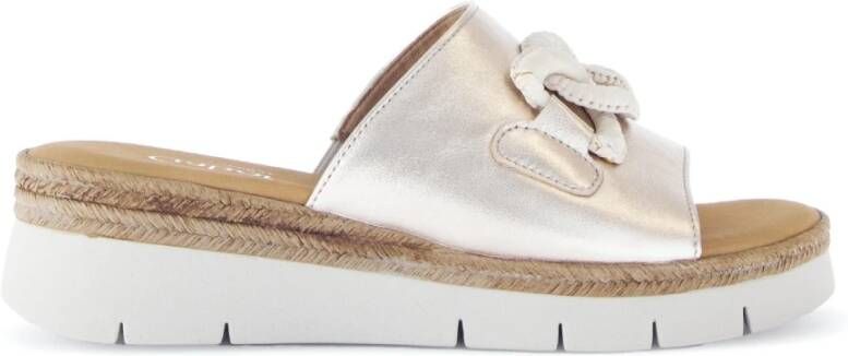 Gabor Gouden Metallic Leren Muiltjes